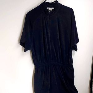 California ROC vintage black terrycloth jumpsuit-sz L